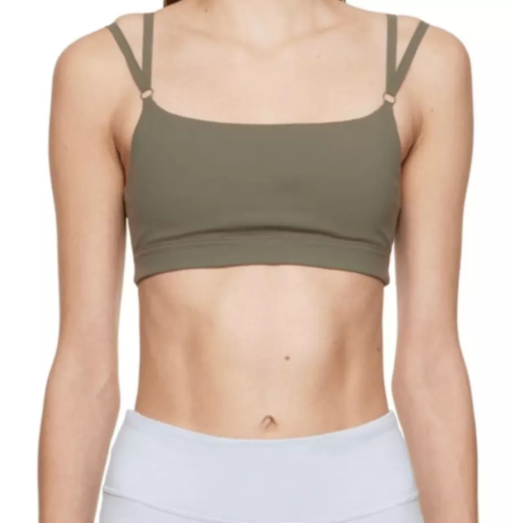 OUTDOOR VOICES SuperForm Zoom Sports Bra XS Green Tea Tree Double Strap NWT
